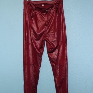 C.X Trendy High Waist PU Leather Leggings